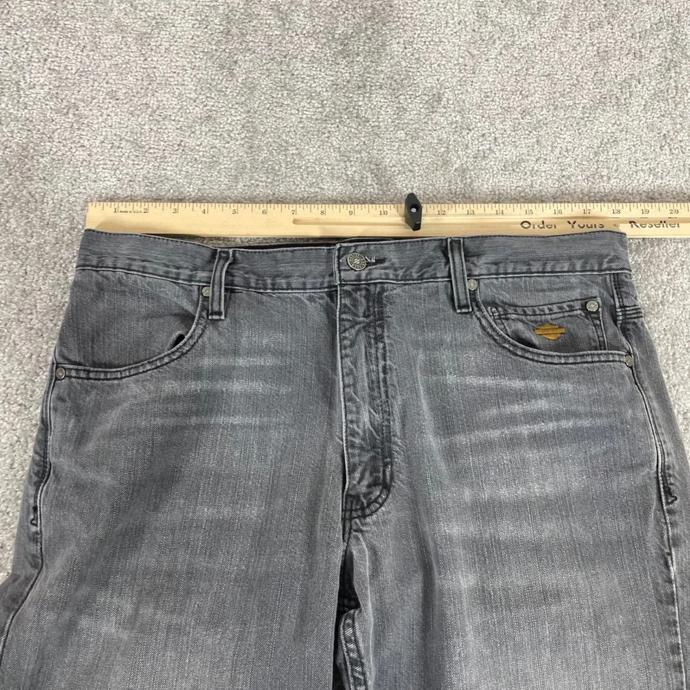 Harley Davidson Jeans Mens 36 x 31 Straight Faded Y2K Biker Moto (Tag 36x34)